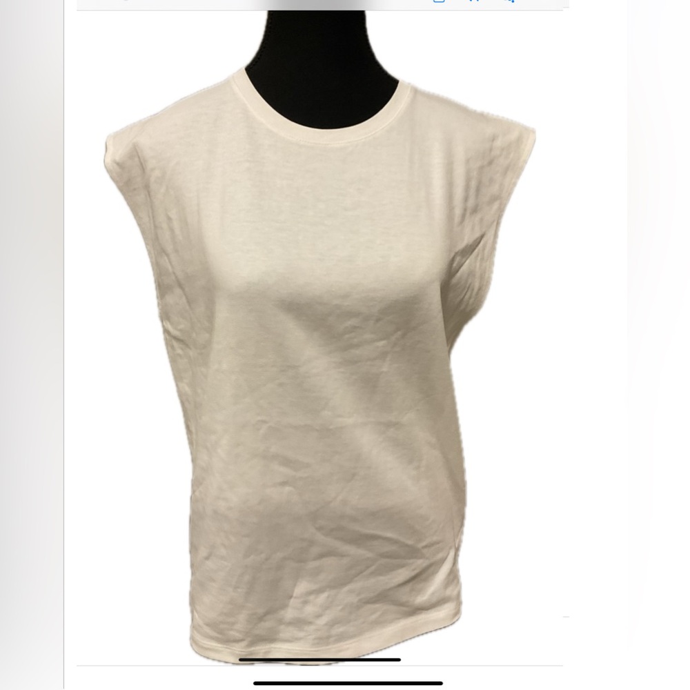 Babaton Like New White sleeveless cotton T-shirt